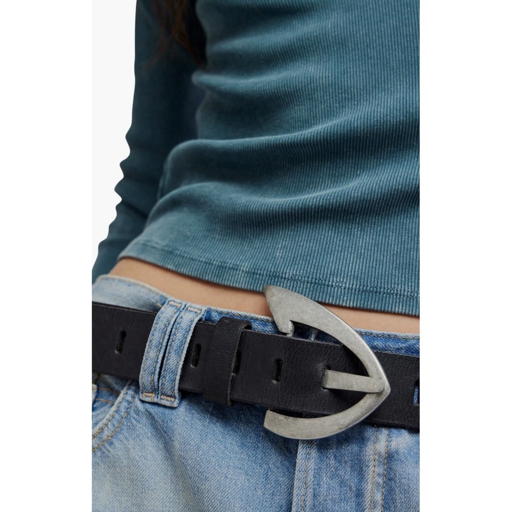 Free People We The Free Noa Leather Belt Black NWT M Boho Western Festival Y2K - Picture 2 of 4